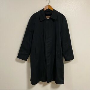 Bill Blass Trench Coat Men’s Size 42 X-Short Black Fleece Lined Trench Coat